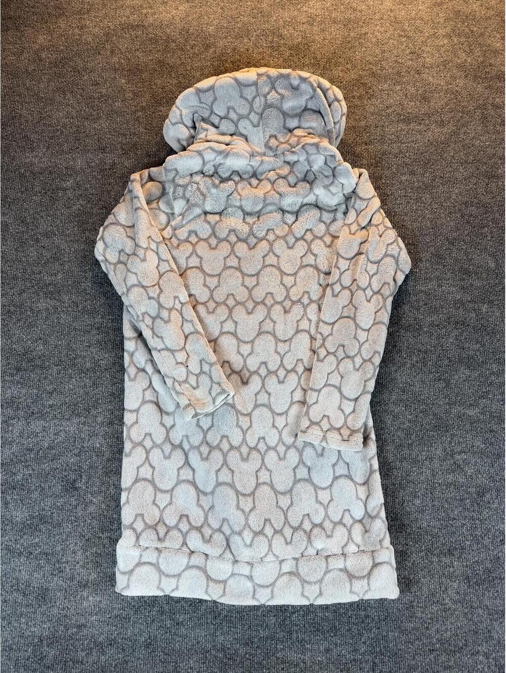 Disney Cozy Faux Fur Hooded Pullover Long Sweatshirt Medium - Mickey Mouse Print - Picture 7 of 7